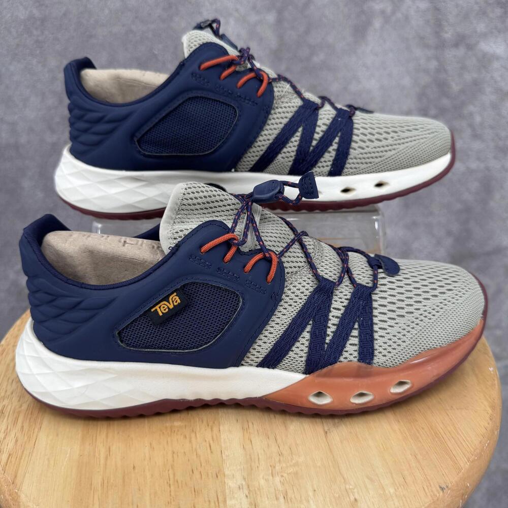 Teva Shoes Womens 8 Gray Navy Mesh Water Walking Athletic Sneakers 1099435 - Picture 8 of 11